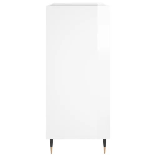  magasfényű fehér szerelt fa hanglemezszekrény 84,5 x 38 x 89 cm