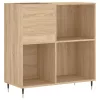  sonoma tölgy színű szerelt fa hanglemezszekrény 84,5x38x89 cm