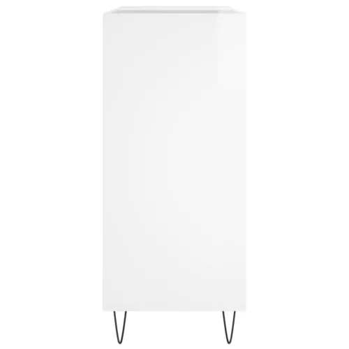  magasfényű fehér szerelt fa hanglemezszekrény 84,5 x 38 x 89 cm