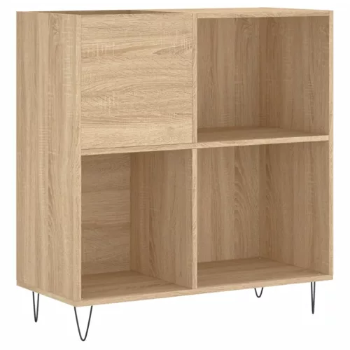  sonoma tölgy színű szerelt fa hanglemezszekrény 84,5x38x89 cm