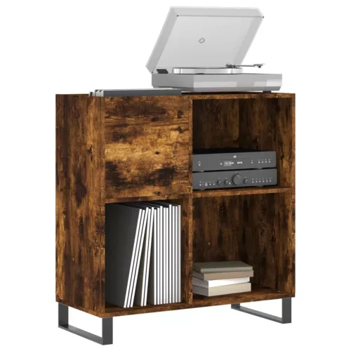  füstös tölgy színű szerelt fa hanglemezszekrény 84,5x38x89 cm