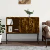  füstös tölgy színű szerelt fa tálalószekrény 100 x 40 x 79,5 cm