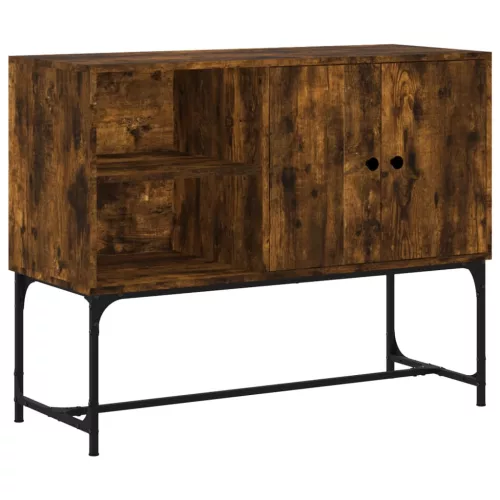  füstös tölgy színű szerelt fa tálalószekrény 100 x 40 x 79,5 cm