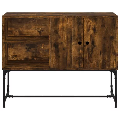  füstös tölgy színű szerelt fa tálalószekrény 100 x 40 x 79,5 cm