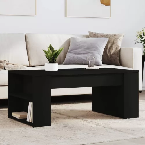  fekete szerelt fa dohányzóasztal 102 x 55 x 42 cm