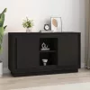  fekete szerelt fa tálalószekrény 102x35x60 cm