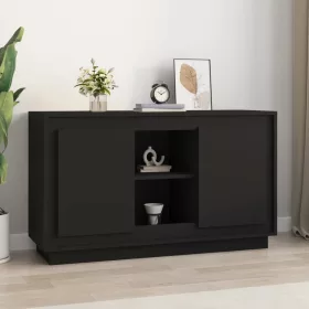 fekete szerelt fa tálalószekrény 102x35x60 cm