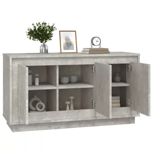  betonszürke szerelt fa tálalószekrény 102 x 35 x 55 cm