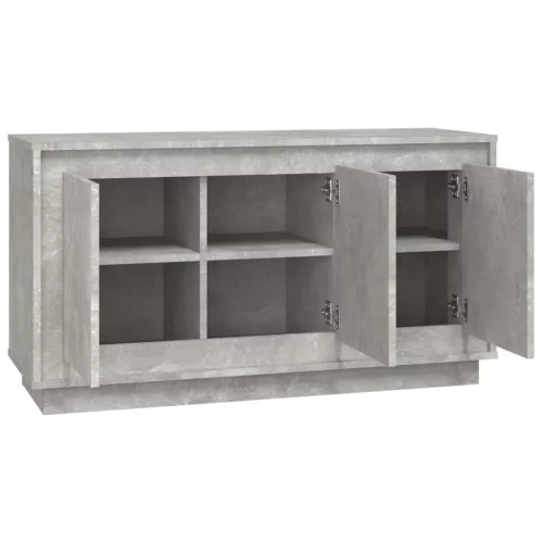  betonszürke szerelt fa tálalószekrény 102 x 35 x 55 cm