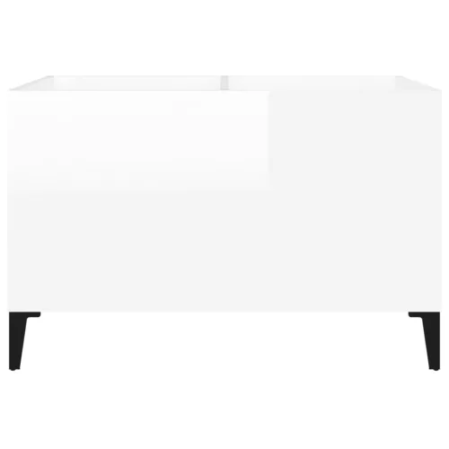  magasfényű fehér szerelt fa hanglemezszekrény 74,5x38x48 cm