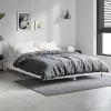  magasfényű fehér szerelt fa ágykeret 140 x 190 cm