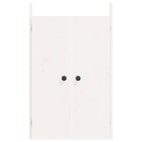  2 db fehér tömör fenyőfa kültéri konyhaszekrény ajtó 50x9x82 cm