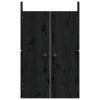  fekete tömör fenyőfa kültéri konyhaszekrény ajtó 50 x 9 x 82 cm