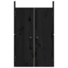  2 db fekete tömör fenyőfa kültéri konyhaszekrény ajtó 50x9x82cm