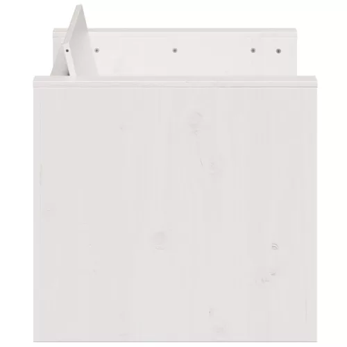  2 személyes fehér tömör fenyőfa kerti kanapé 134 x 60 x 62 cm