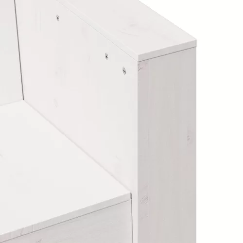  2 személyes fehér tömör fenyőfa kerti kanapé 134 x 60 x 62 cm