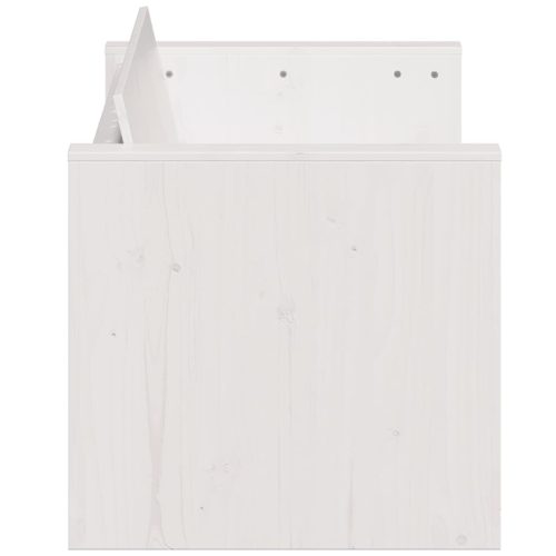  3 személyes fehér tömör fenyőfa kerti kanapé 189 x 60 x 62 cm