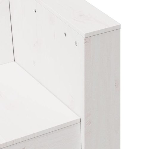  3 személyes fehér tömör fenyőfa kerti kanapé 189 x 60 x 62 cm