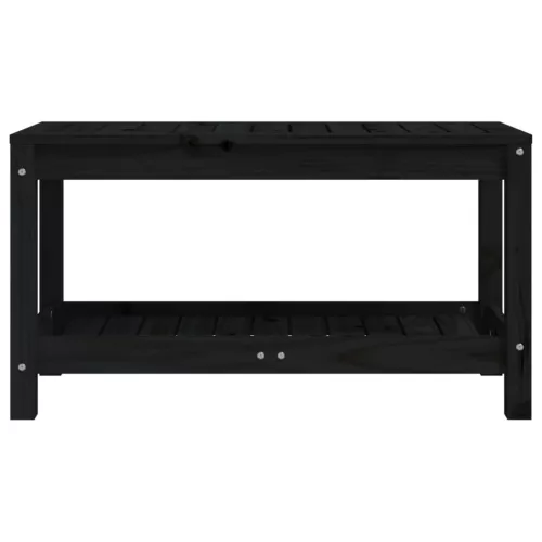  fekete tömör fenyőfa kerti pad 82,5 x 35 x 45 cm