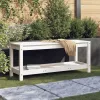  fehér tömör fenyőfa kerti pad 108x35x45 cm