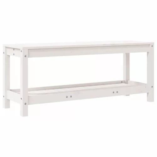  fehér tömör fenyőfa kerti pad 108x35x45 cm