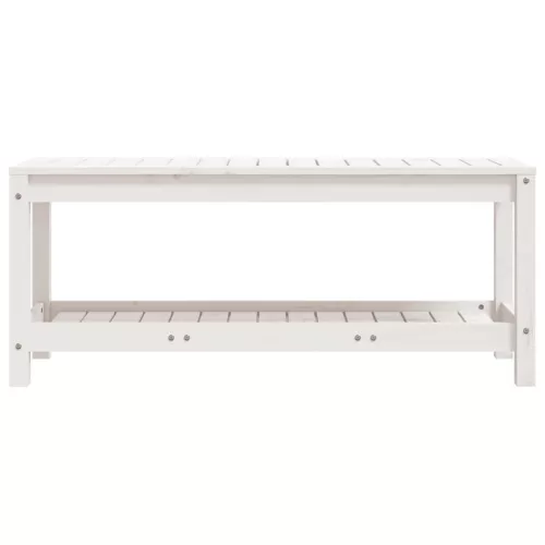  fehér tömör fenyőfa kerti pad 108x35x45 cm