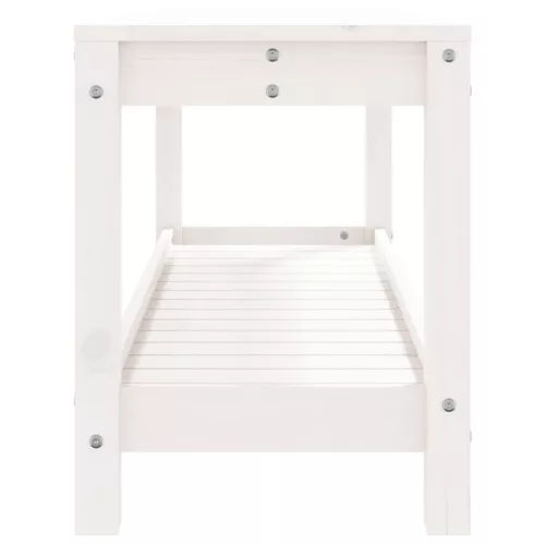  fehér tömör fenyőfa kerti pad 108x35x45 cm