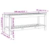  fehér tömör fenyőfa kerti pad 108x35x45 cm