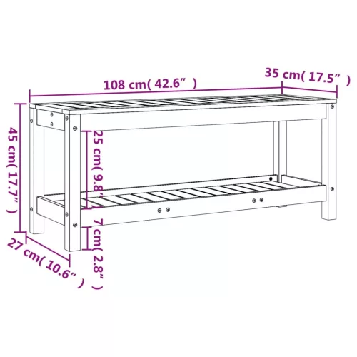  fehér tömör fenyőfa kerti pad 108x35x45 cm