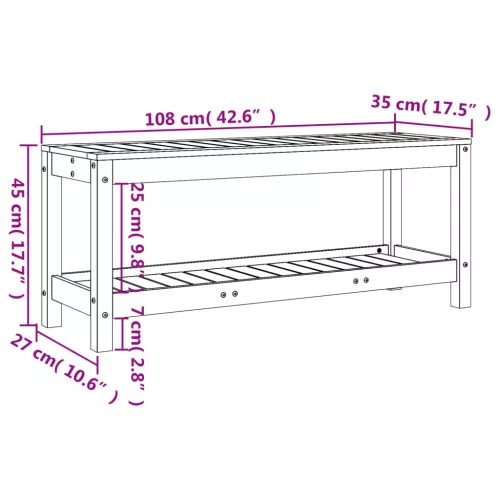  impregnált fenyőfa kerti pad 108 x 35 x 45 cm
