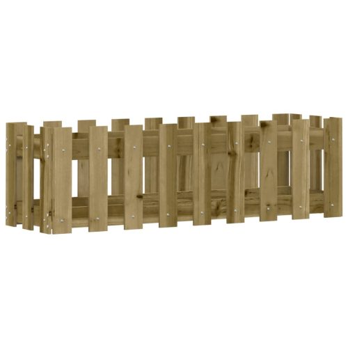  impregnált fenyőfa kerti magaságyás kerítéssel 100 x 30 x 30 cm