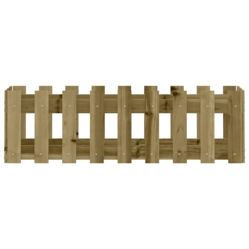  impregnált fenyőfa kerti magaságyás kerítéssel 100 x 30 x 30 cm