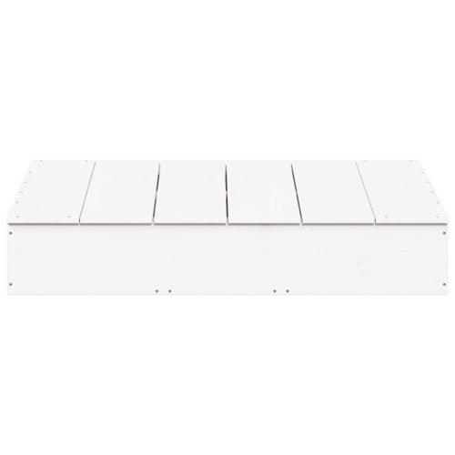  fehér tömör fenyőfa homokozó fedővel 111 x 111 x 19,5 cm