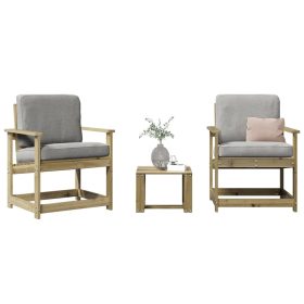  3 részes impregnált fenyőfa kerti pihenőgarnitúra