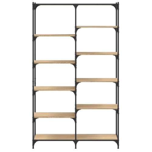  sonoma tölgy színű szerelt fa és vas könyvespolc 100x32x170 cm