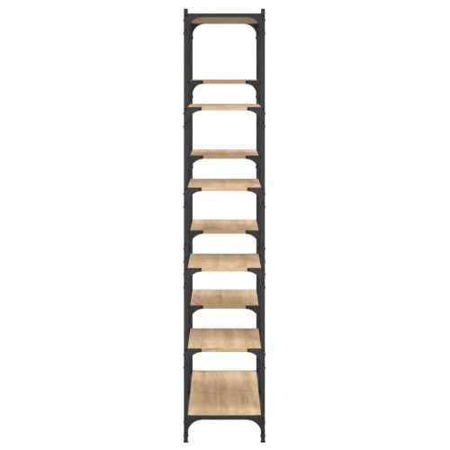  sonoma tölgy színű szerelt fa és vas könyvespolc 100x32x170 cm