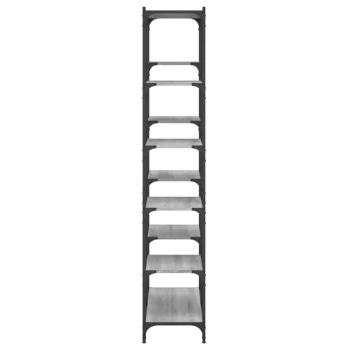  szürke sonoma szerelt fa és vas könyvespolc 100 x 32 x 170 cm