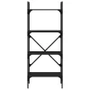  4 szintes fekete szerelt fa könyvespolc 56 x 31,5 x 138,5 cm