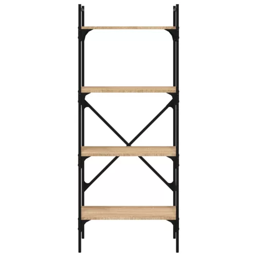  4 szintes sonoma tölgy szerelt fa könyvespolc 56x31,5x138,5 cm