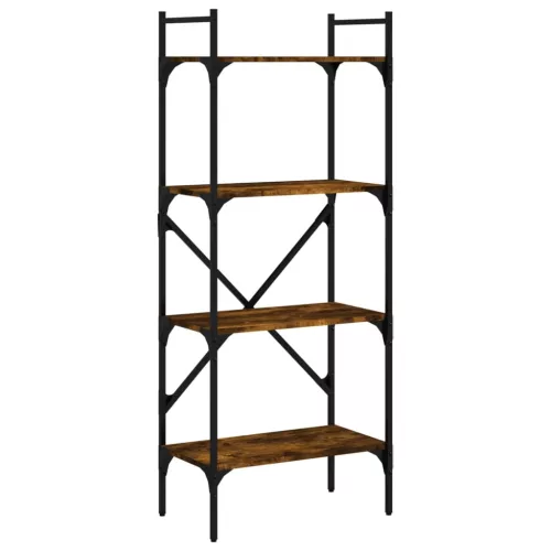  4 szintes füstös tölgy színű fa könyvespolc 56x31,5x138,5 cm