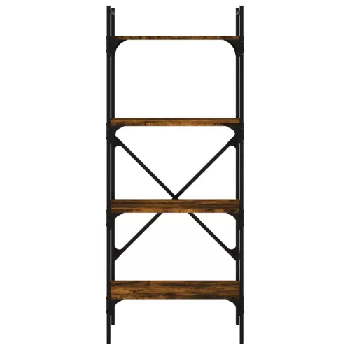  4 szintes füstös tölgy színű fa könyvespolc 56x31,5x138,5 cm