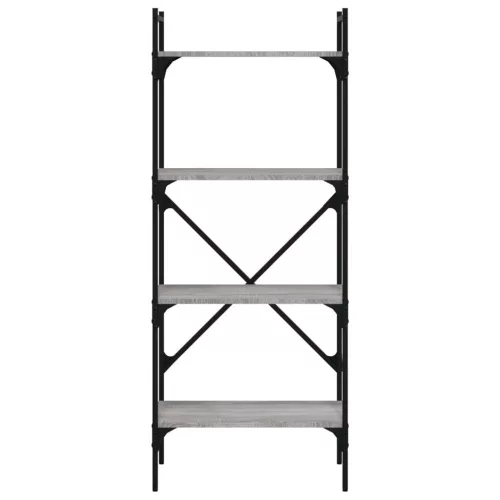  4 szintes szürke sonoma színű fa könyvespolc 56x31,5x138,5 cm