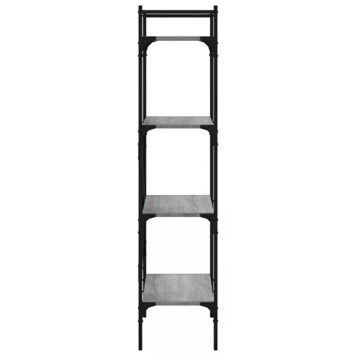  4 szintes szürke sonoma színű fa könyvespolc 56x31,5x138,5 cm