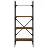  4 szintes barna tölgyszínű fa könyvespolc 56x31,5x138,5 cm