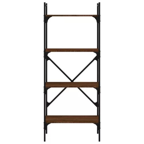  4 szintes barna tölgyszínű fa könyvespolc 56x31,5x138,5 cm