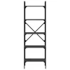  5 szintes fekete szerelt fa könyvespolc 56 x 31,5 x 174 cm
