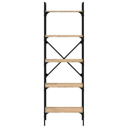  5 szintes sonoma tölgy színű fa könyvespolc 56 x 31,5 x 174 cm