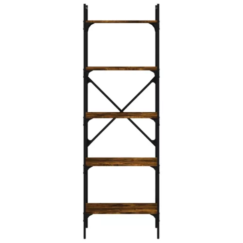  5 szintes füstös tölgy színű fa könyvespolc 56 x 31,5 x 174 cm
