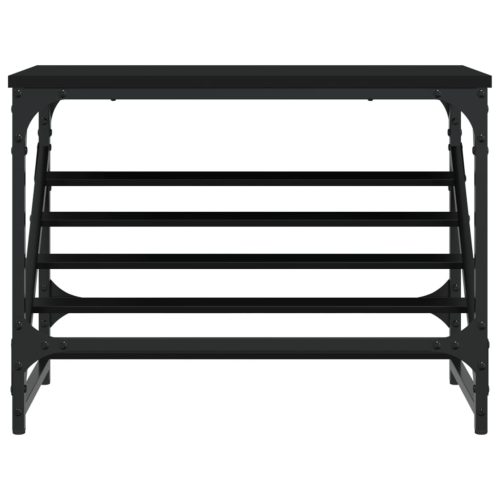  fekete szerelt fa cipőtartó 60x30x45 cm