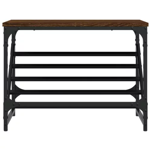  barna tölgyszínű szerelt fa cipőtartó 60x30x45 cm